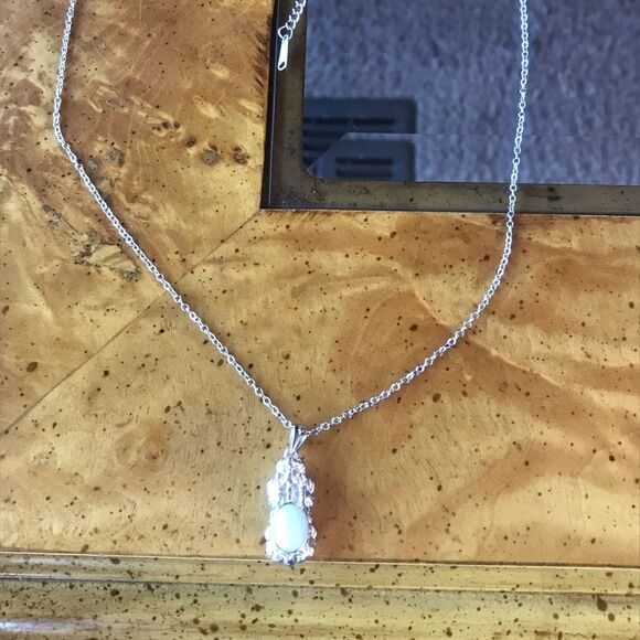 Natural White Jade Sterling Silver Dragon Pendant - Picture 4 of 6